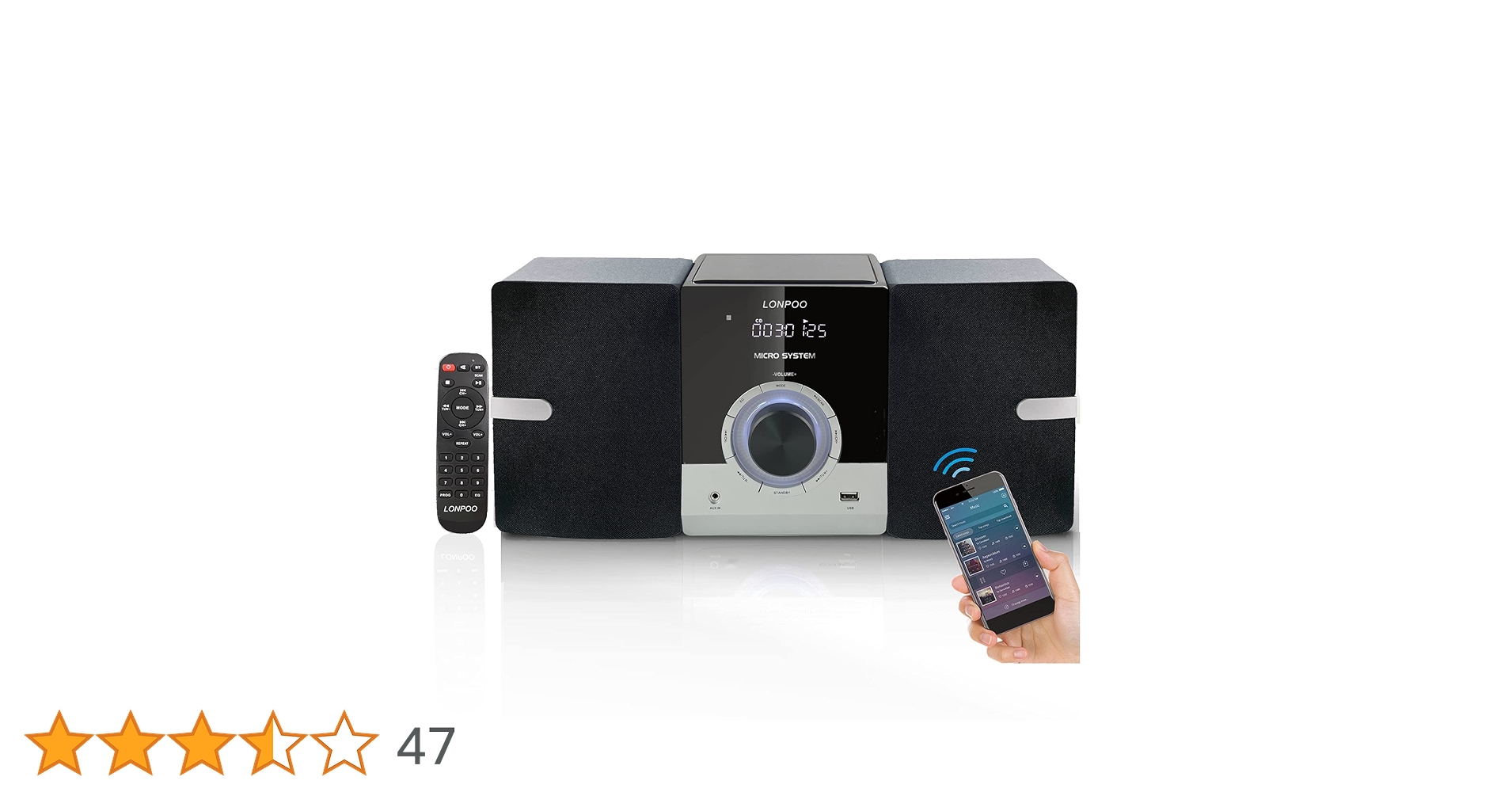 Amazon.co.jp: CDプレーヤー 30W CDステレオシステムミニコンポ
